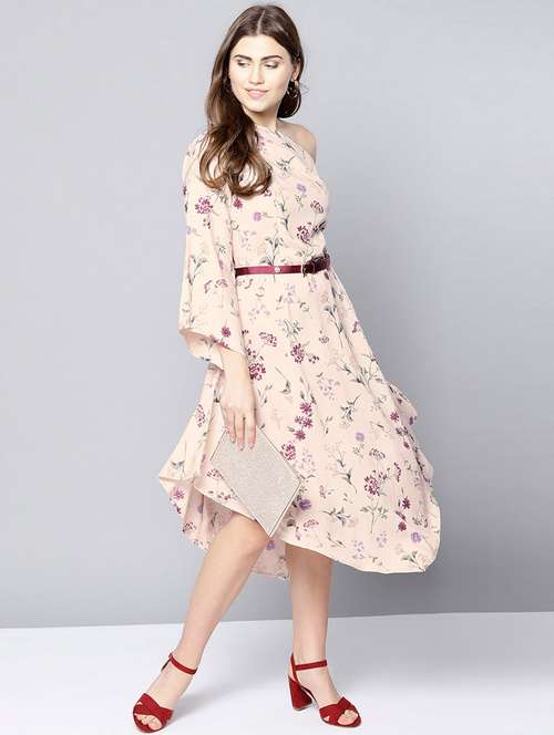 women's asymmetric floral dress - 15669675 - Very Small Image - 1