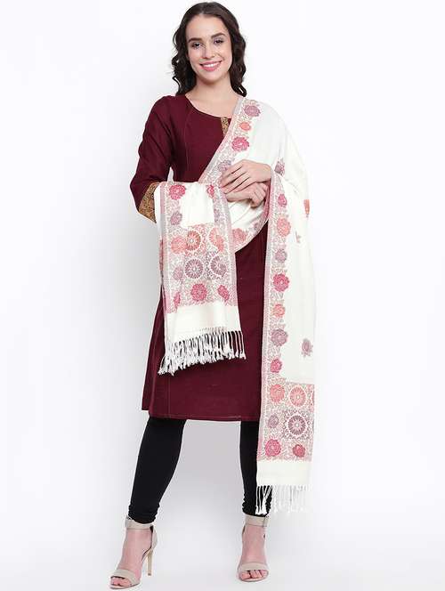 self-design woolen shawl - 15676210 - Very Small Image - 1