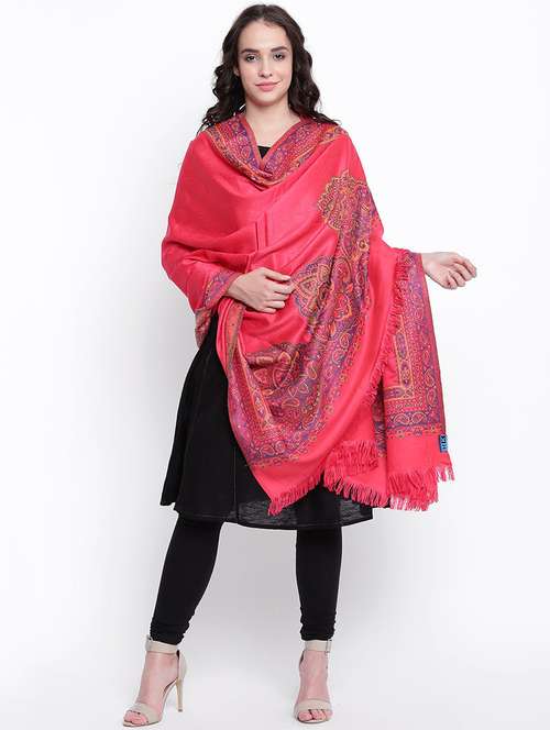 self-design woolen shawl - 15676217 - Very Small Image - 1