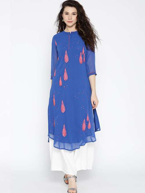 embroidered straight kurta - 15678460 - Very Small Image - 1