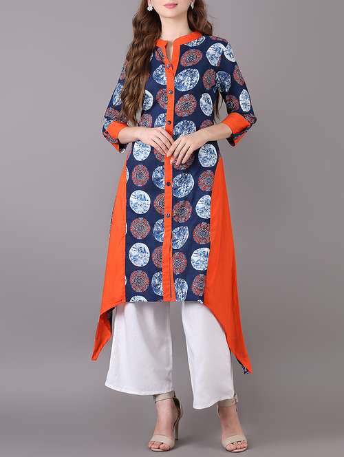 asymmetric printed kurta - 15680404 - Very Small Image - 1