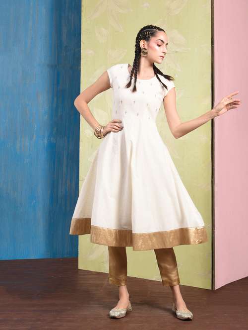 a-line embellished yoke hem detail kurta - 15692963 - Very Small Image - 1