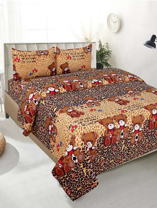 144 tc double bedsheet with 2 pillow covers - 15706612 - Very Small Image - 1