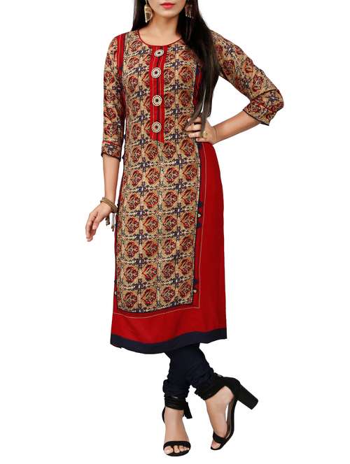 Printed straight kurta - 15707470 - Very Small Image - 1