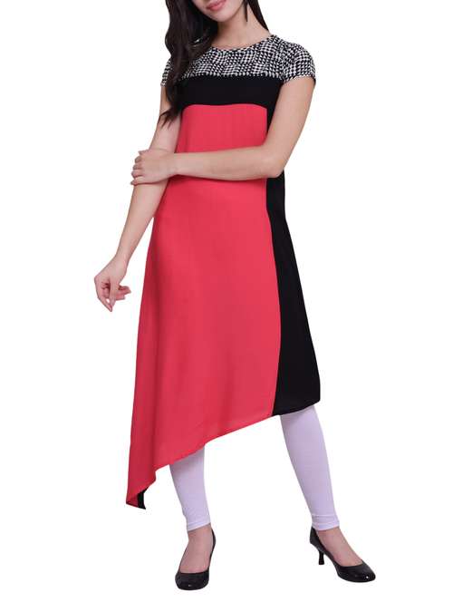 color block asymmetric kurta - 15733169 - Very Small Image - 1