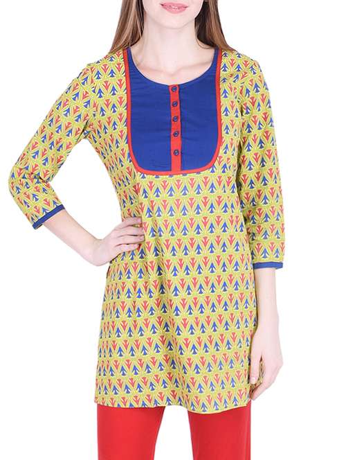 printed straight kurti - 15747274 - Very Small Image - 1
