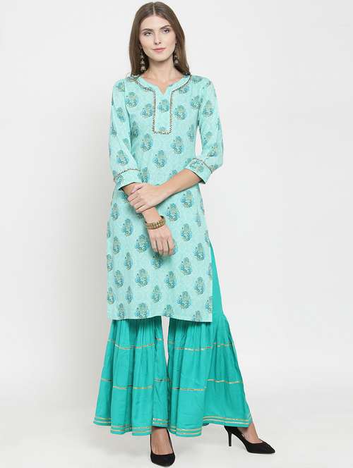 gota patti kurta with sharara set - 15789325 - Very Small Image - 1