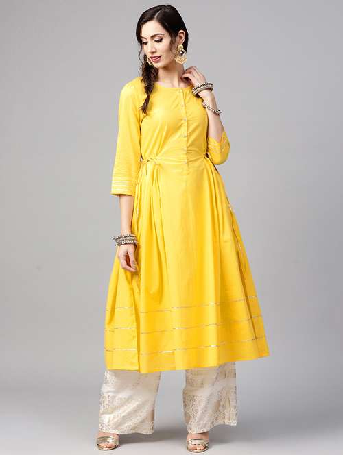 solid a-line kurta - 15814662 - Very Small Image - 1
