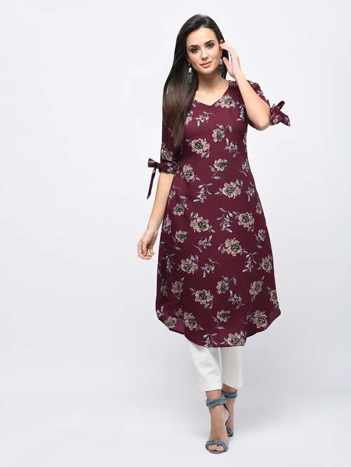 a-line printed kurta - 15850599 - Very Small Image - 1