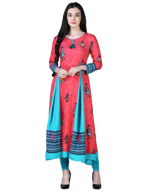 aline panel printed kurta - 15902156 - Very Small Image - 1