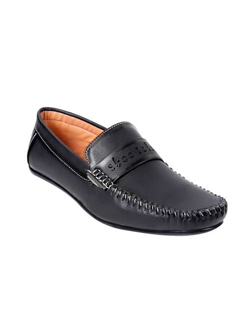 black leatherette slip on loafers - 15908592 - Very Small Image - 1