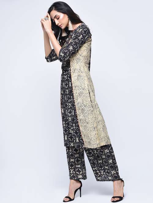 printed kurta with palazzo set - 15926943 - Very Small Image - 1