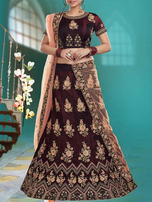 embroidered flared lehenga - 15943629 - Very Small Image - 1