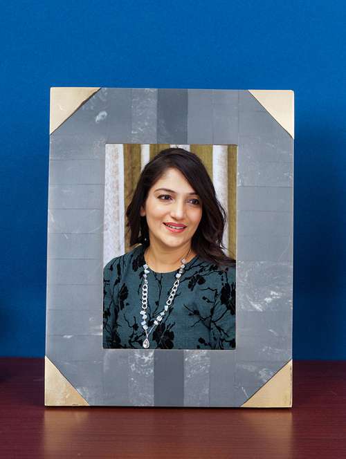 personalized dray grey rectangle photo frame by golden peacock - 15950020 - Very Small Image - 1