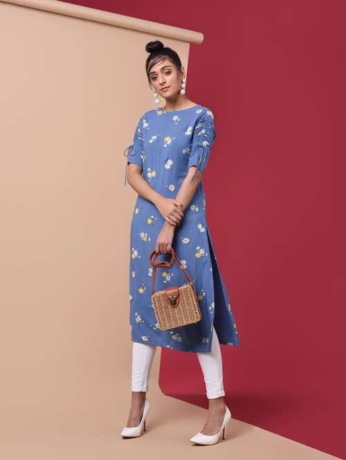 printed straight kurta - 15969562 - Very Small Image - 1