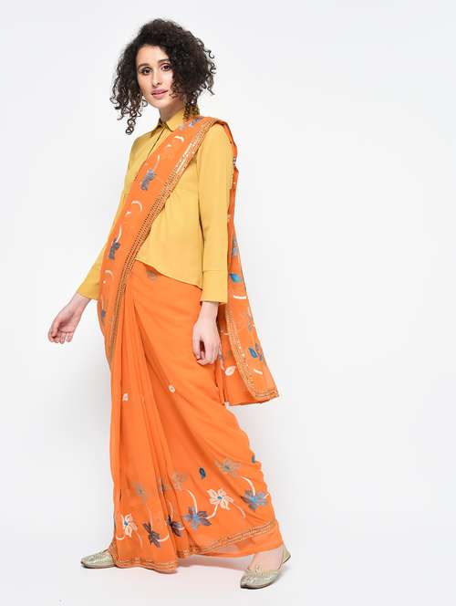 sequence border saree with blouse - 16000736 - Very Small Image - 1