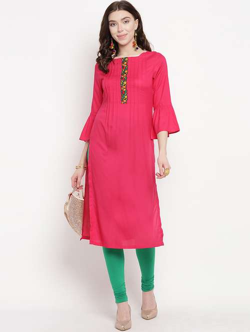 pintucks straight kurta - 16016548 - Very Small Image - 1