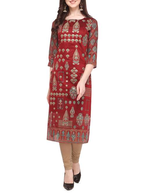 block print straight kurta - 16025322 - Very Small Image - 1