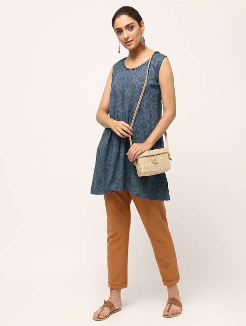block printed a-line kurti - 16029426 - Very Small Image - 1