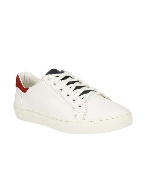 white leatherette lace up sneakers - 16040355 - Very Small Image - 1