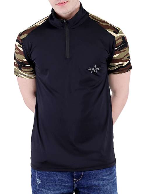 navy blue polyester raglan t-shirt - 16041527 - Very Small Image - 1