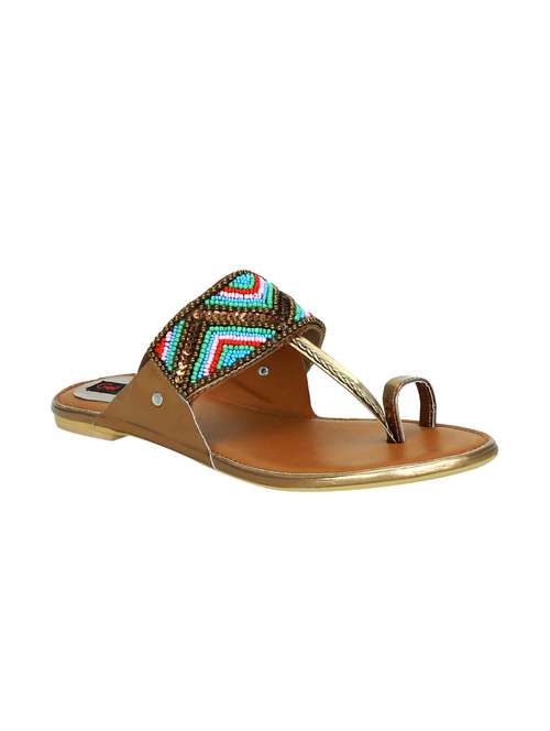 copper synthetic ethnic kolhapuris - 16054306 - Very Small Image - 1