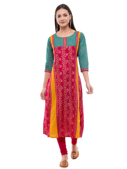 block print a-line kurta - 16062620 - Very Small Image - 1