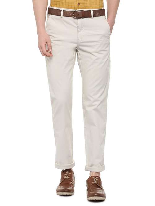 beige cotton chinos casual trouser - 16095219 - Very Small Image - 1