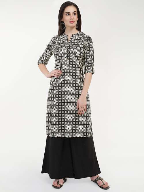 geometrical printed straight kurta - 16108661 - Very Small Image - 1