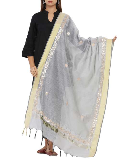 gotta work chanderi dupatta - 16110563 - Very Small Image - 1