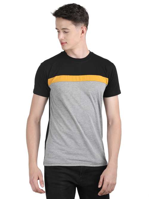 grey color block t-shirt - 16128795 - Very Small Image - 1