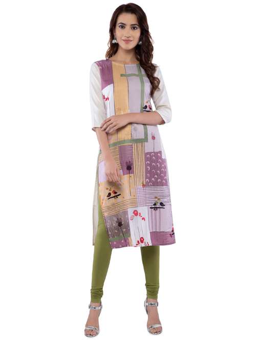 digital printed straight kurta - 16195609 - Very Small Image - 1
