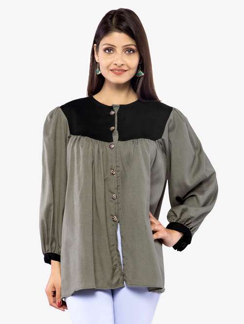 contrast a-line kurti - 16206806 - Very Small Image - 1