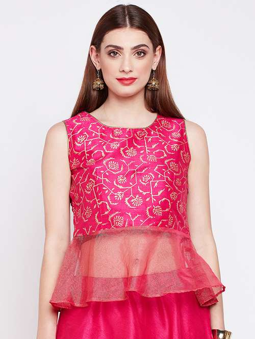 pink silk printed blouse - 16228276 - Very Small Image - 1