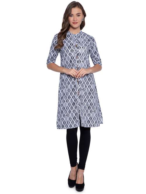 ethnic motifs printed straight kurta - 16285528 - Very Small Image - 1