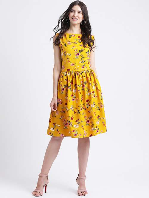 women's fit & flare floral dress - 16298779 - Very Small Image - 1