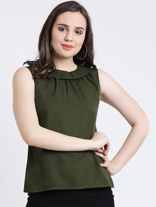women's straight collared top - 16298857 - Very Small Image - 1