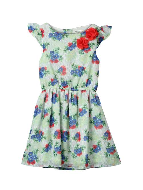 floral patch gathered frock - 16314558 - Very Small Image - 1