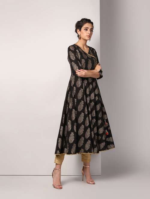 block printed angrakha kurta - 16317128 - Very Small Image - 1
