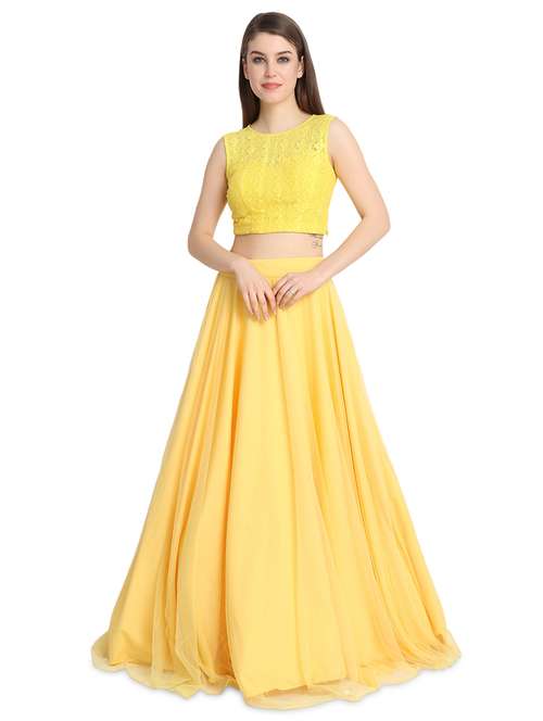 solid a-line lehenga - 16358812 - Very Small Image - 1