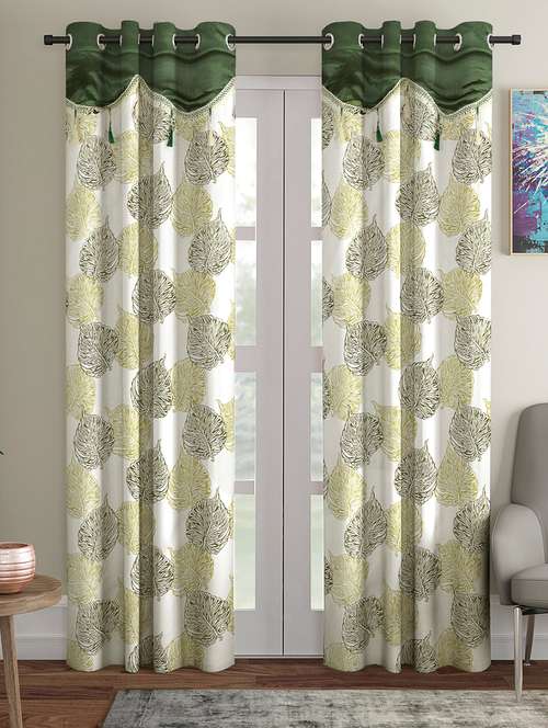 fancy polyester printed pack of 2 door curtains - 16489834 - Very Small Image - 1