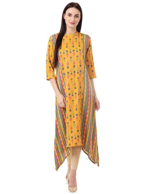 ikat flared kurta - 16519571 - Very Small Image - 1