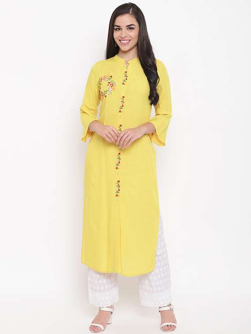 solid straight kurta - 16526888 - Very Small Image - 1