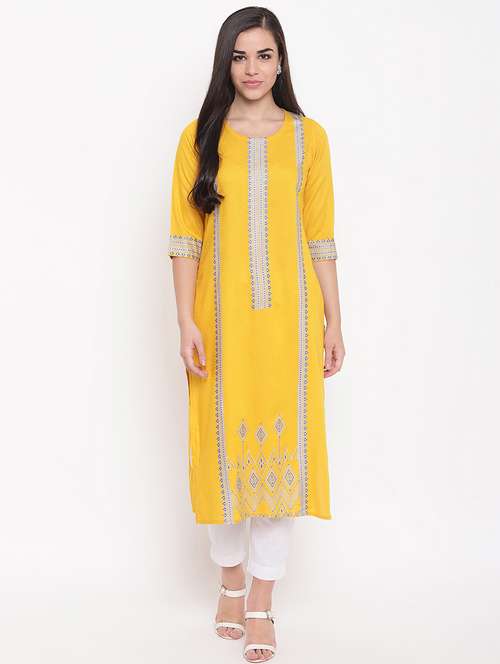 printed straight kurta - 16526893 - Very Small Image - 1