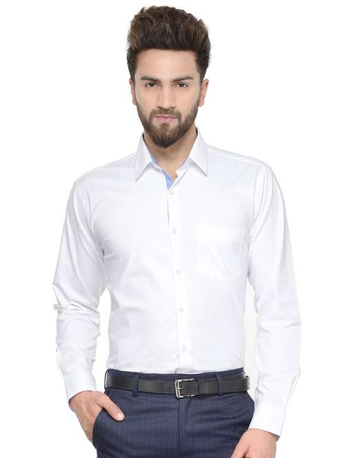 white solid formal shirt - 16552749 - Very Small Image - 1