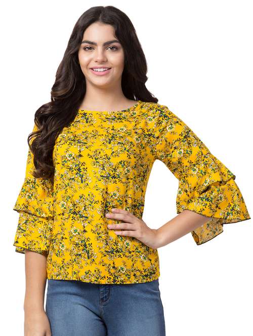bell sleeved floral top - 16561003 - Very Small Image - 1