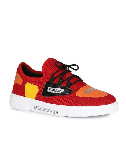 red mesh lace up sneakers - 16585463 - Very Small Image - 1