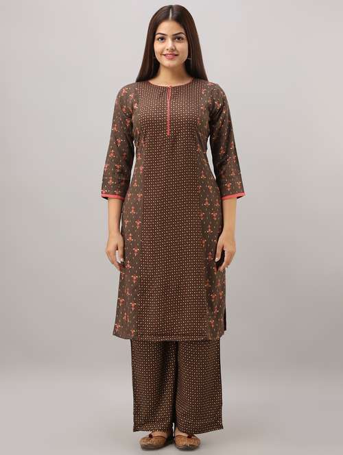 printed kurta palazzo set - 16642130 - Very Small Image - 1