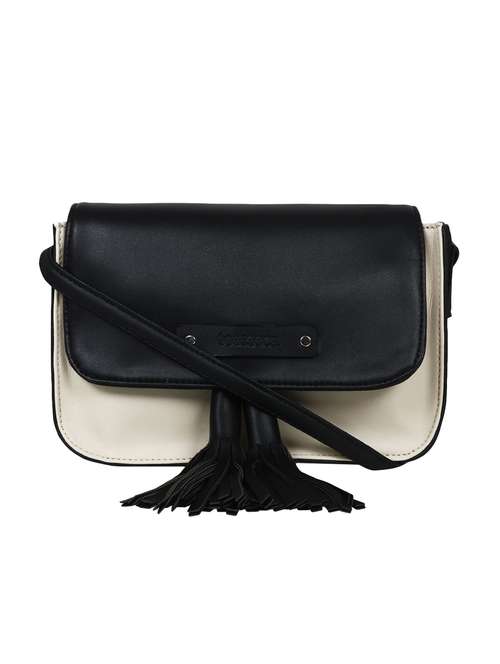 black leatherette (pu) sling bag - 16642650 - Very Small Image - 1