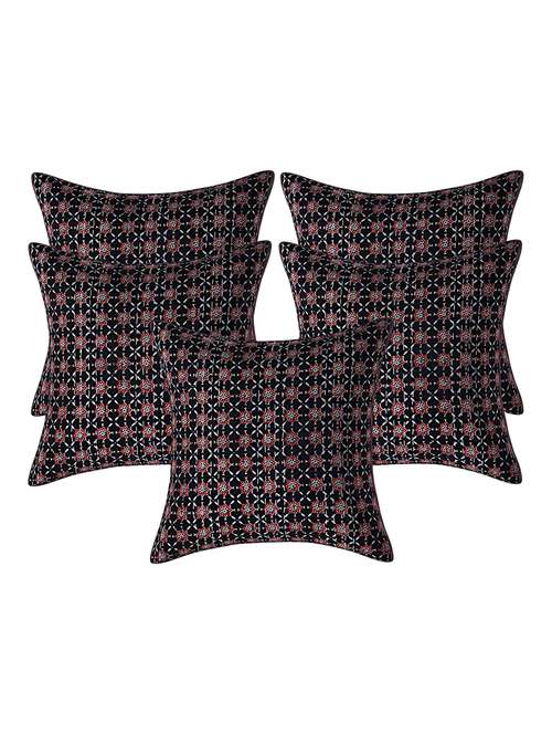 cotton kantha work ajark cushion covers - 16662921 - Very Small Image - 1